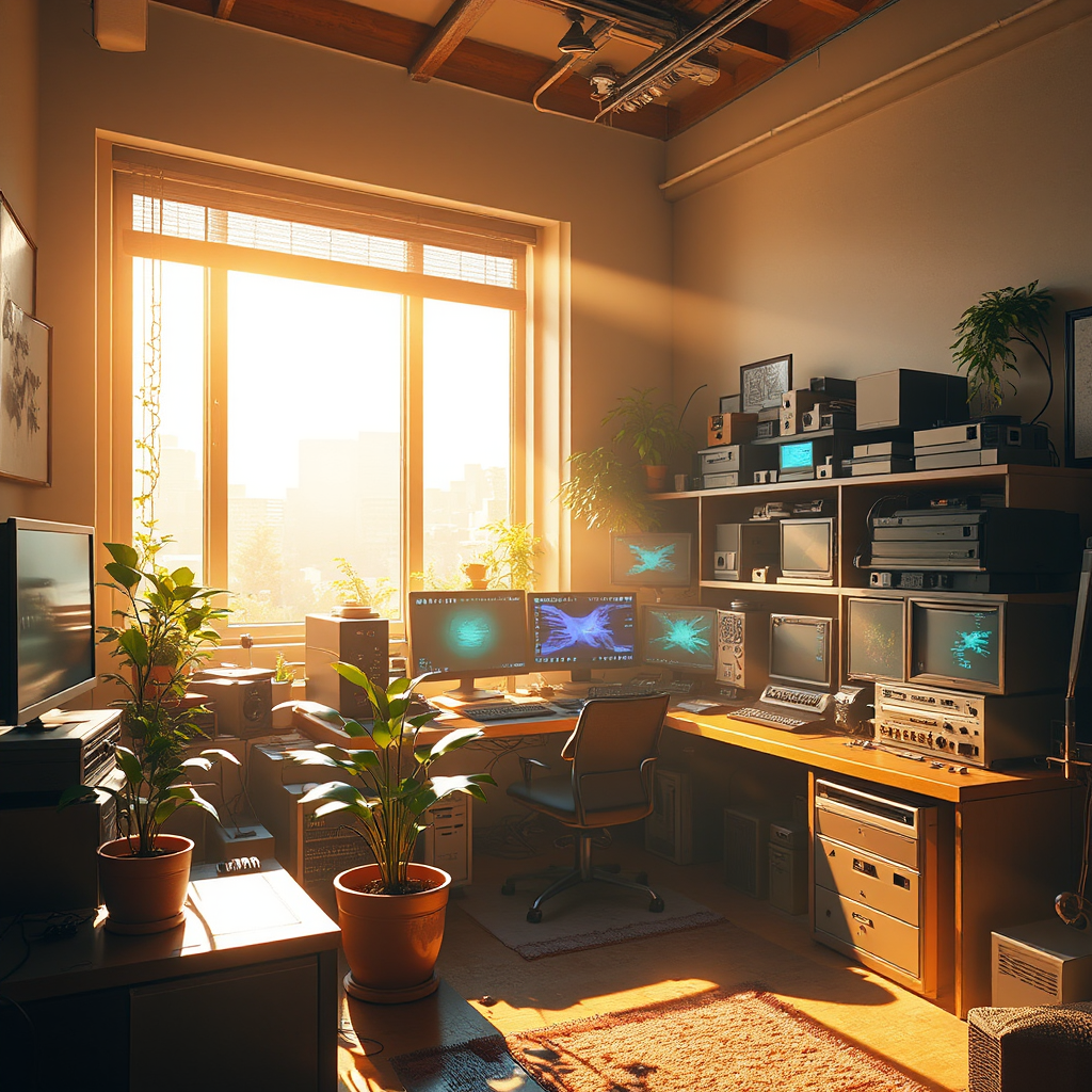 Computer workstation in small