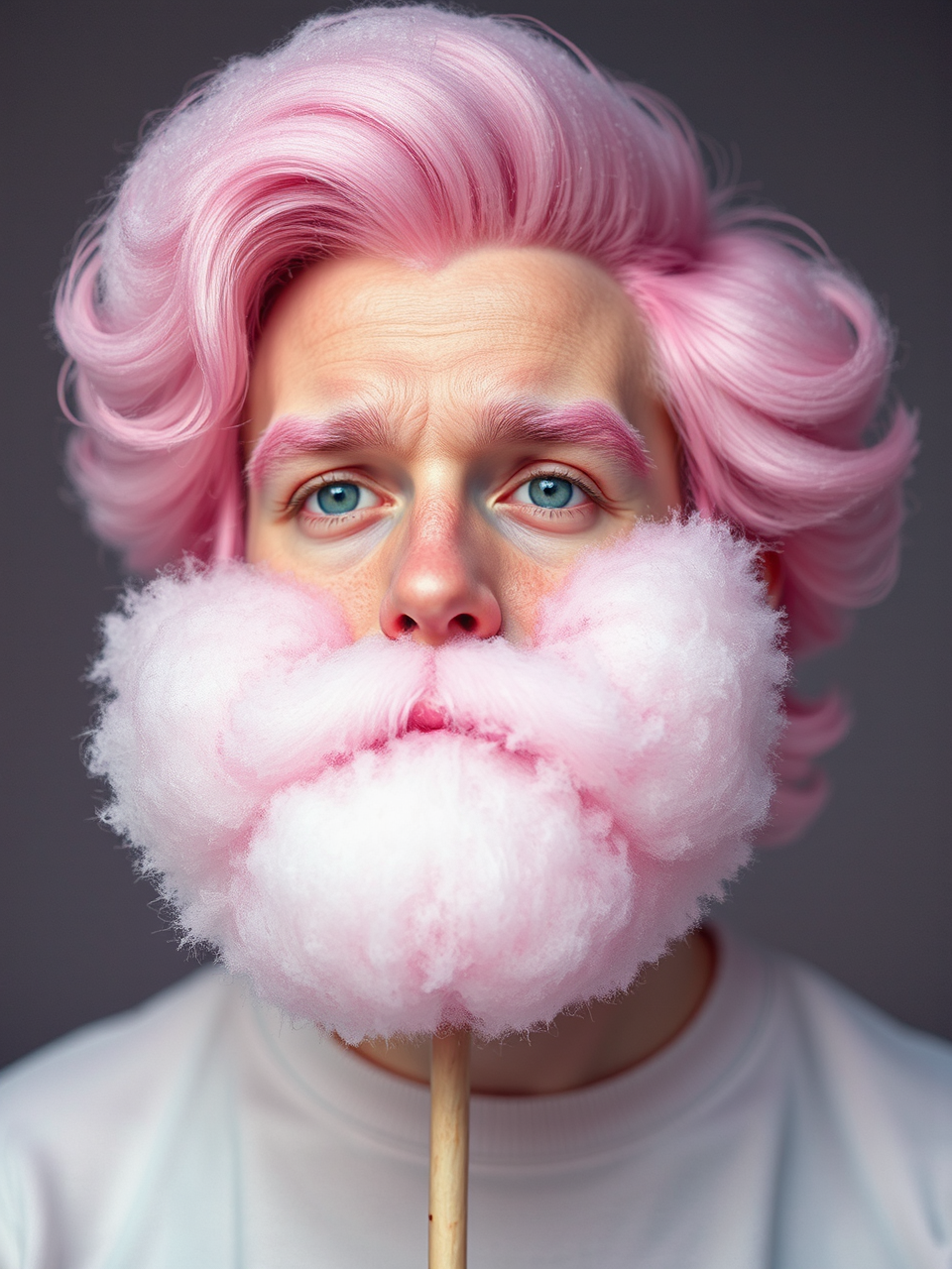 Cotton candy molded into