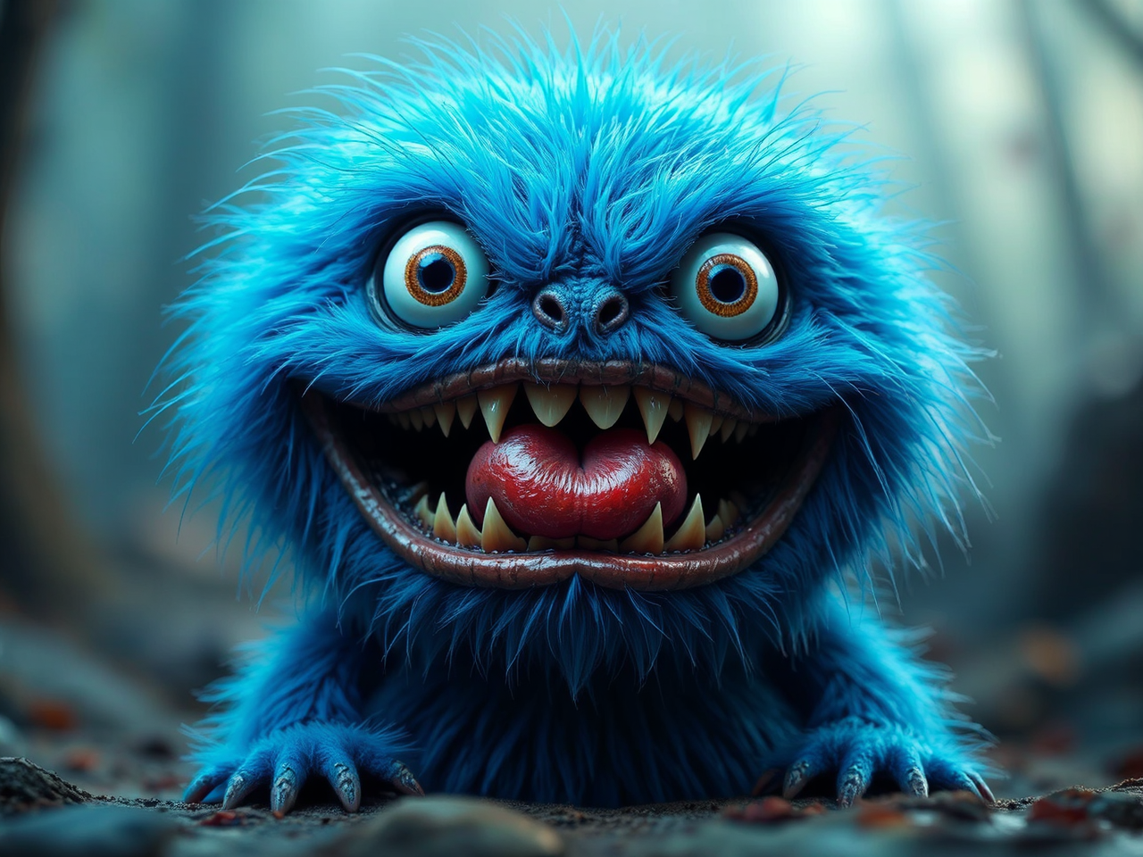 Blue creature with sharp