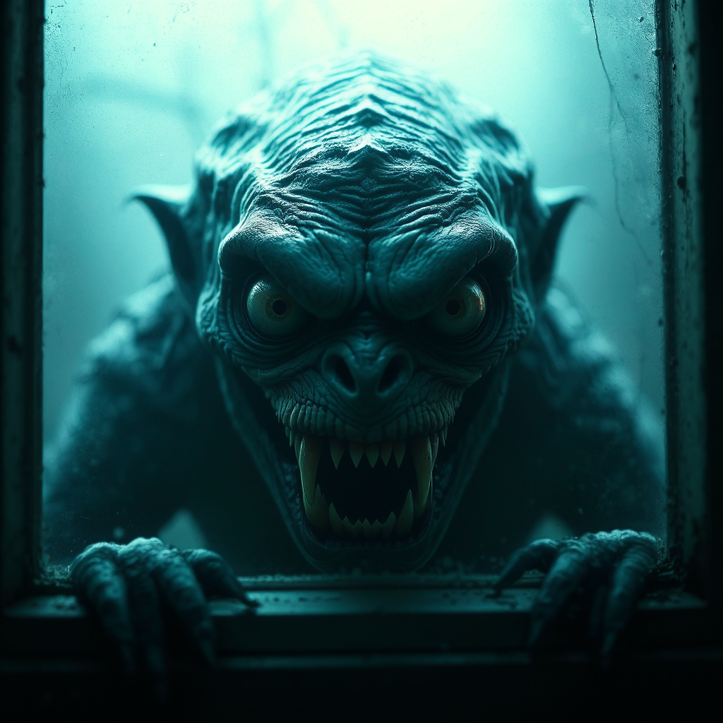 A creature stares menacingly