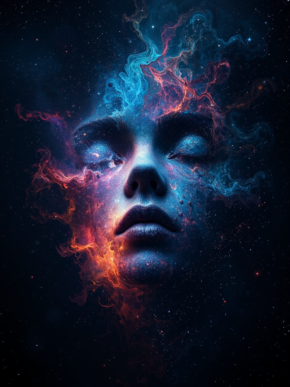 Face formed from starry