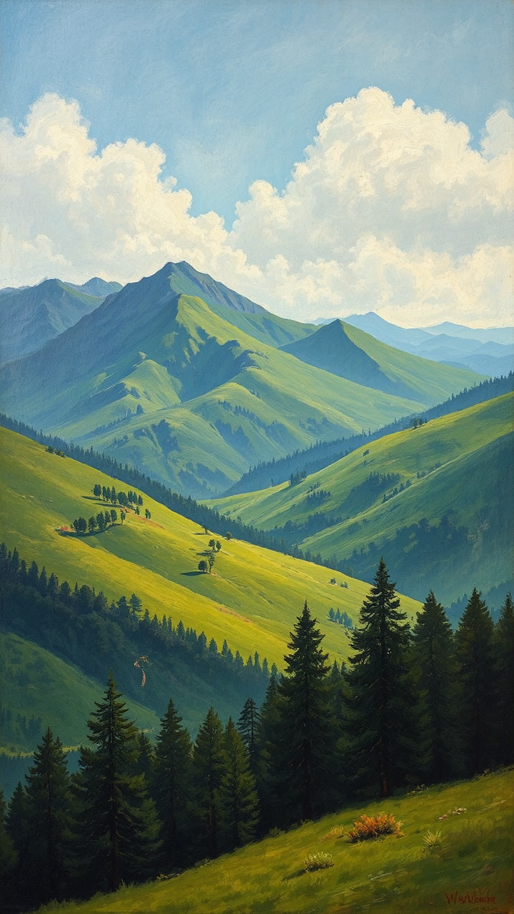 Mountain landscape with lush