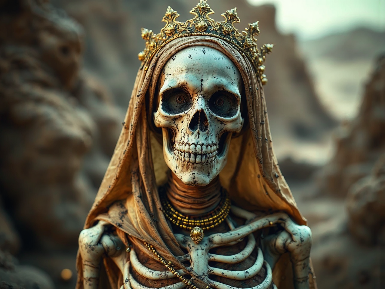 A woman's skeleton in