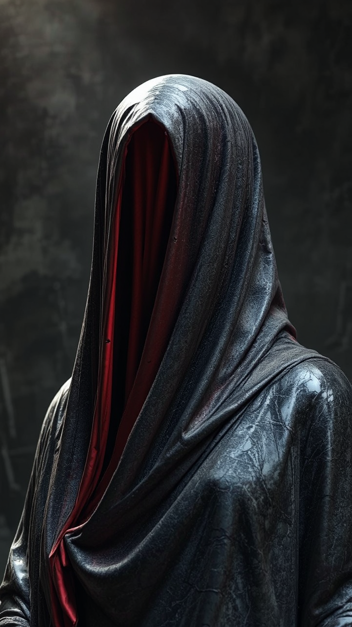 Dark marble statue of