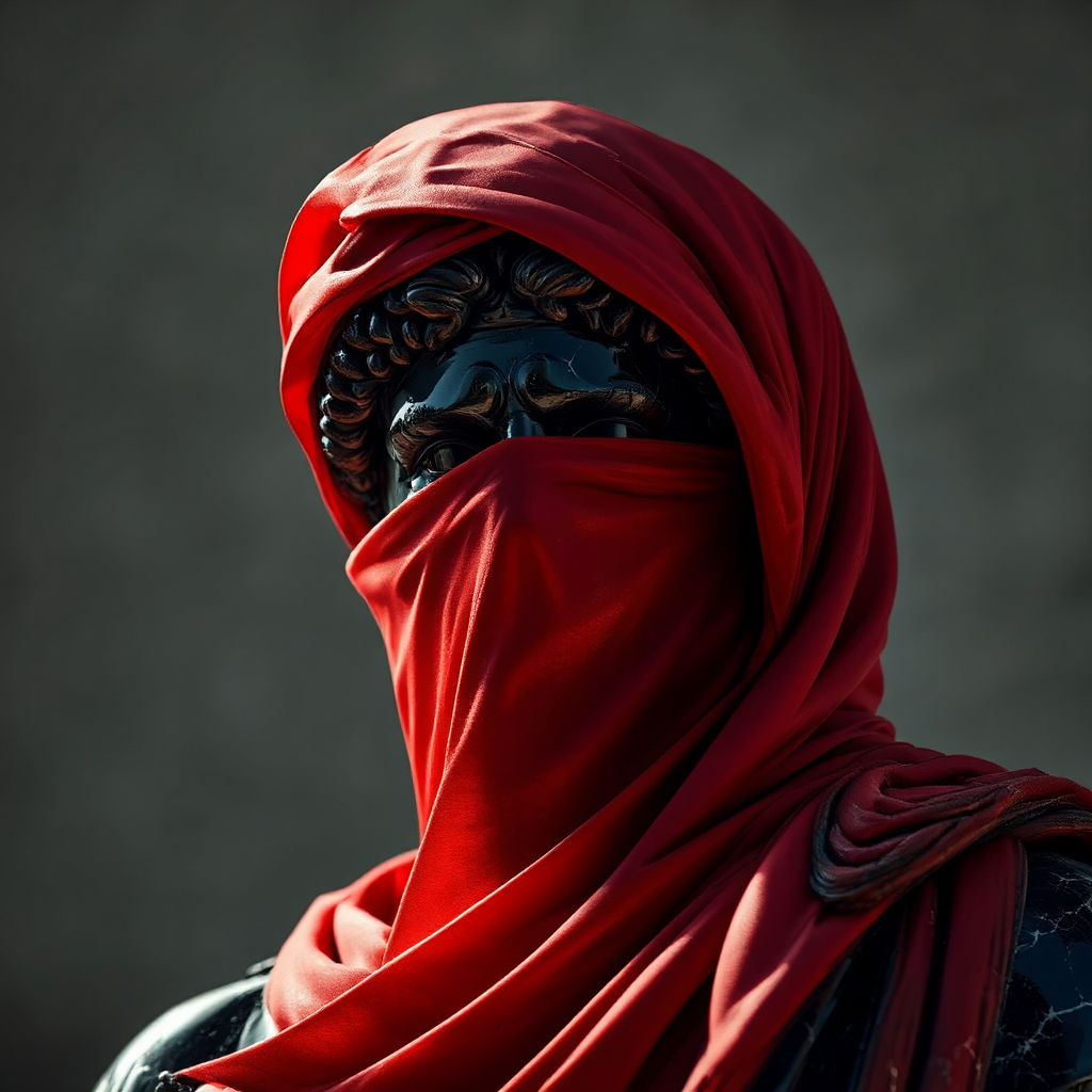 Polished black marble Athena