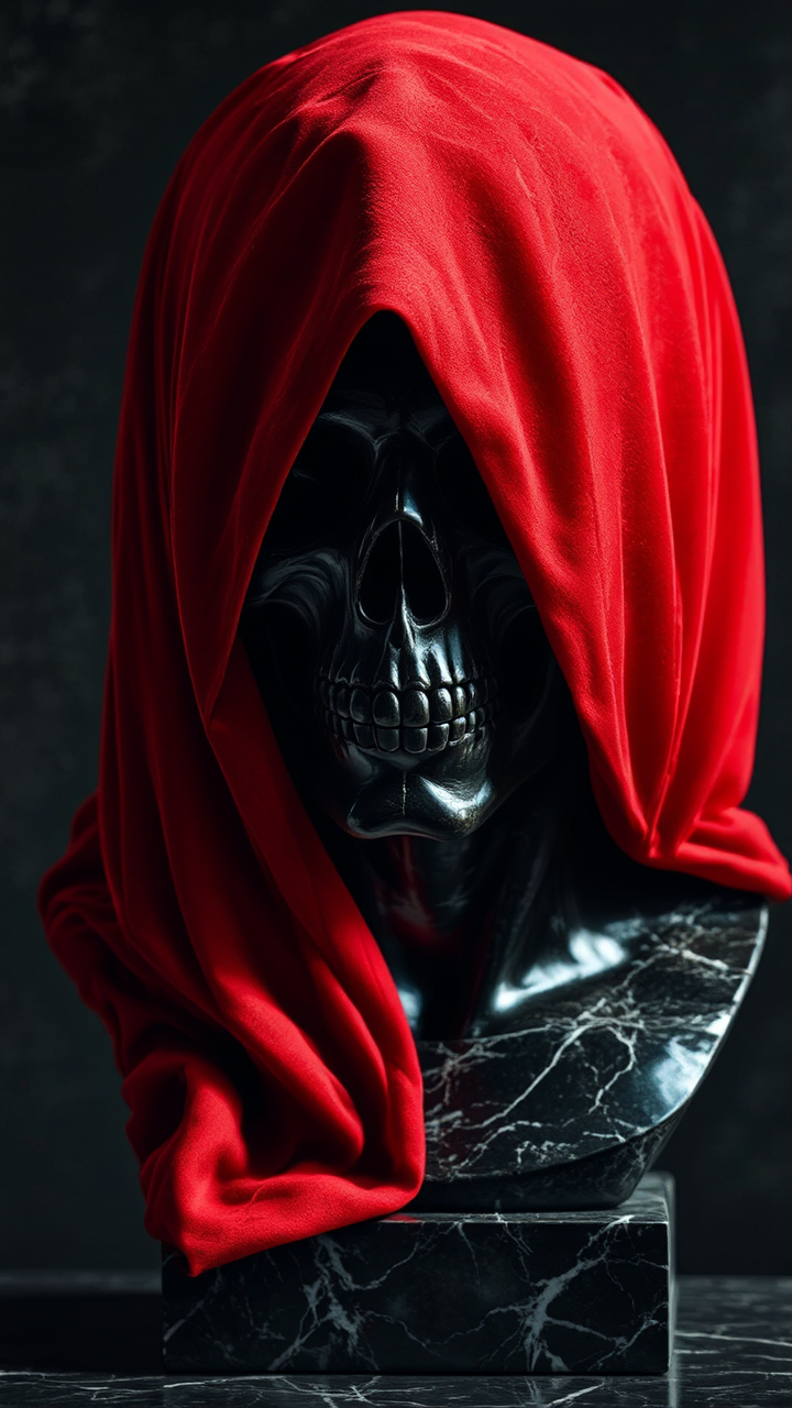 Polished marble bust with