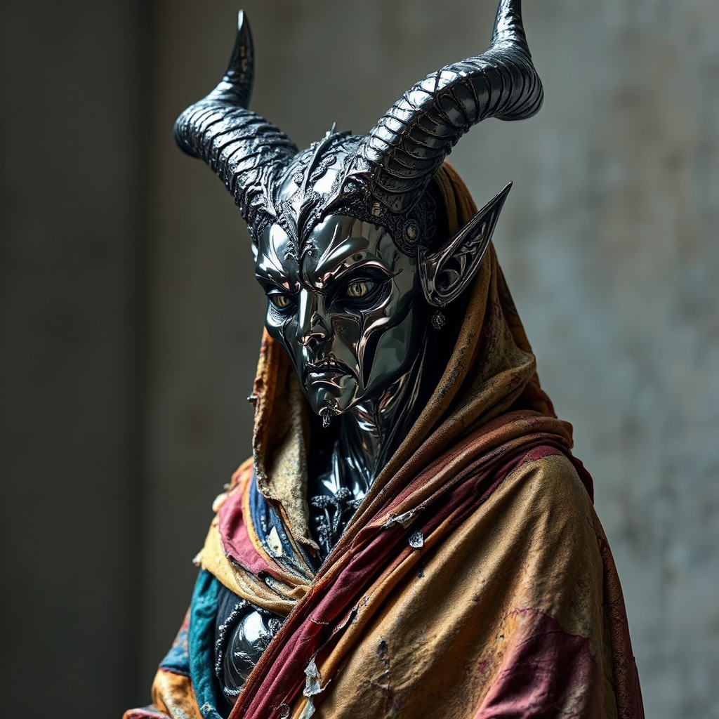 Chrome statue of Persian