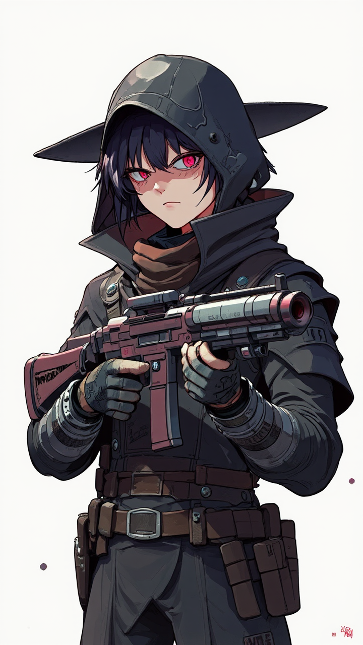 Hunter with Blaster in