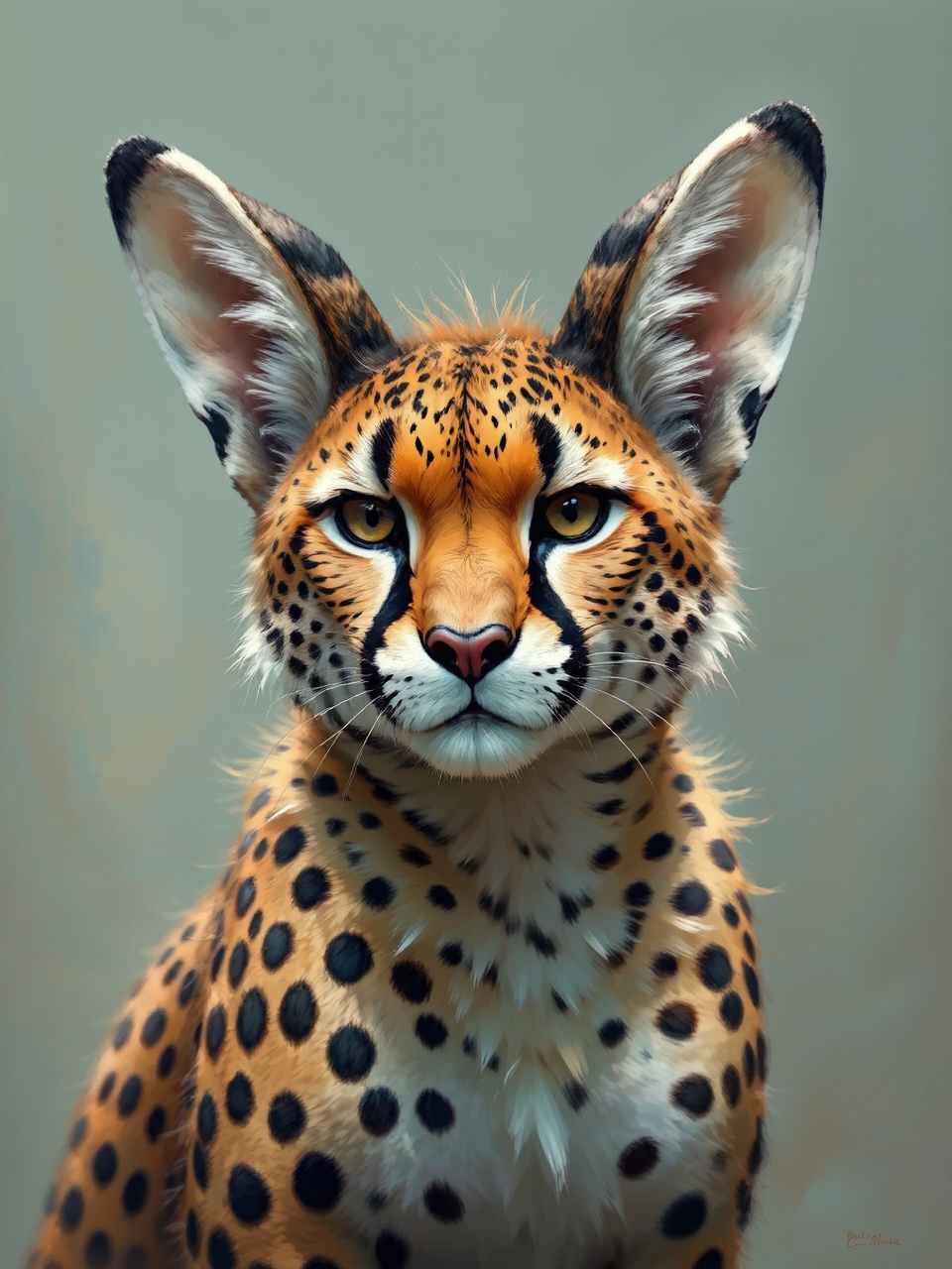 Cheetah-bunny hybrid with fluffy