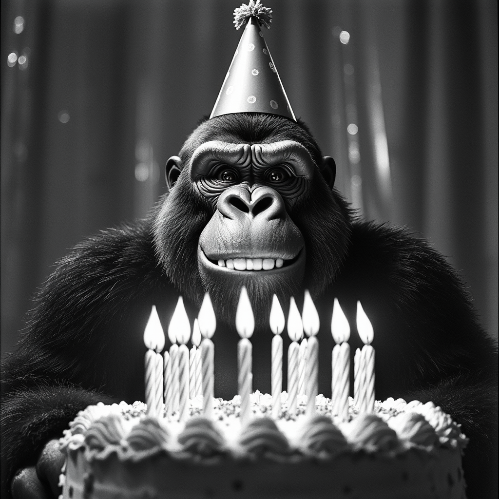 Oversized gorilla in party