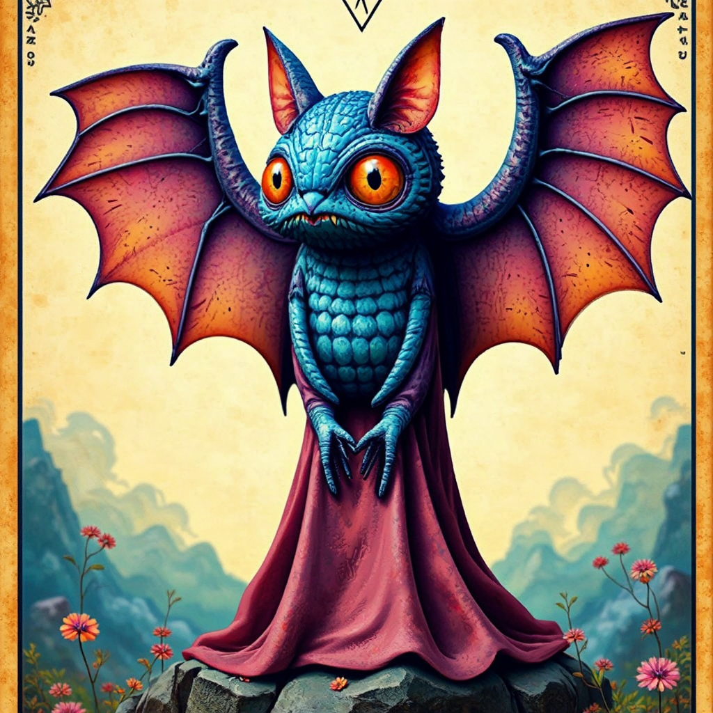 Vibrant colored tarot card