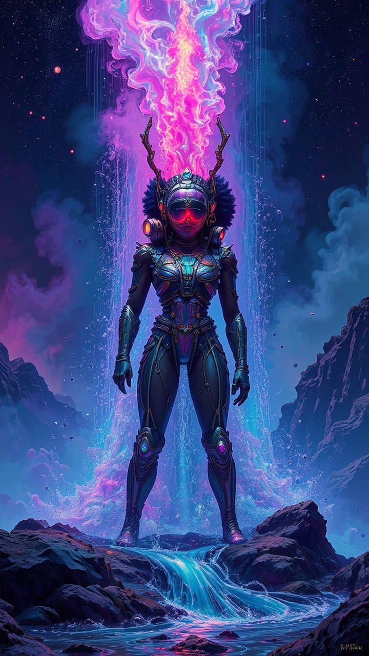 A futuristic cityscape with