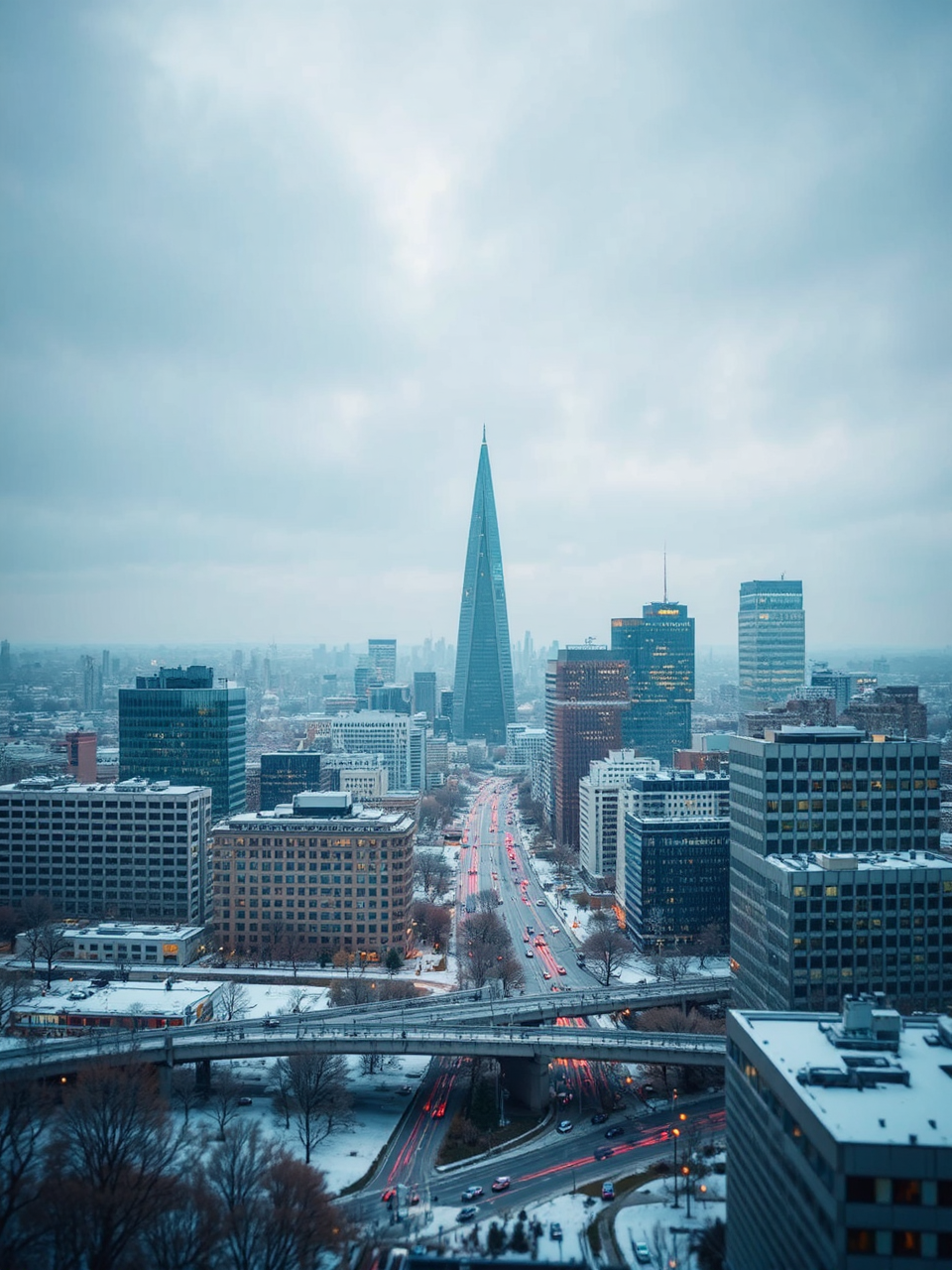 A cityscape with architectural