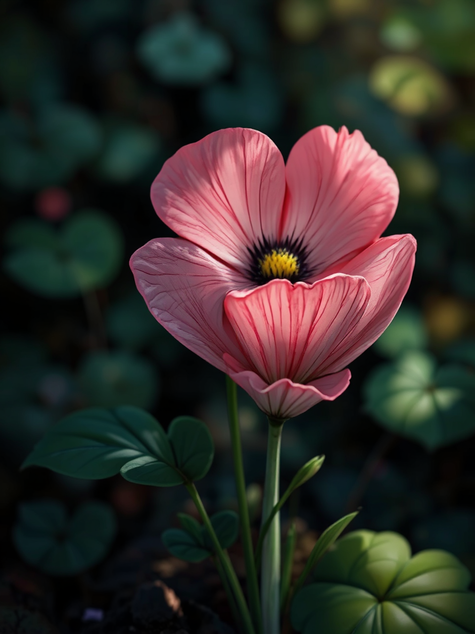 Flowers with black ink