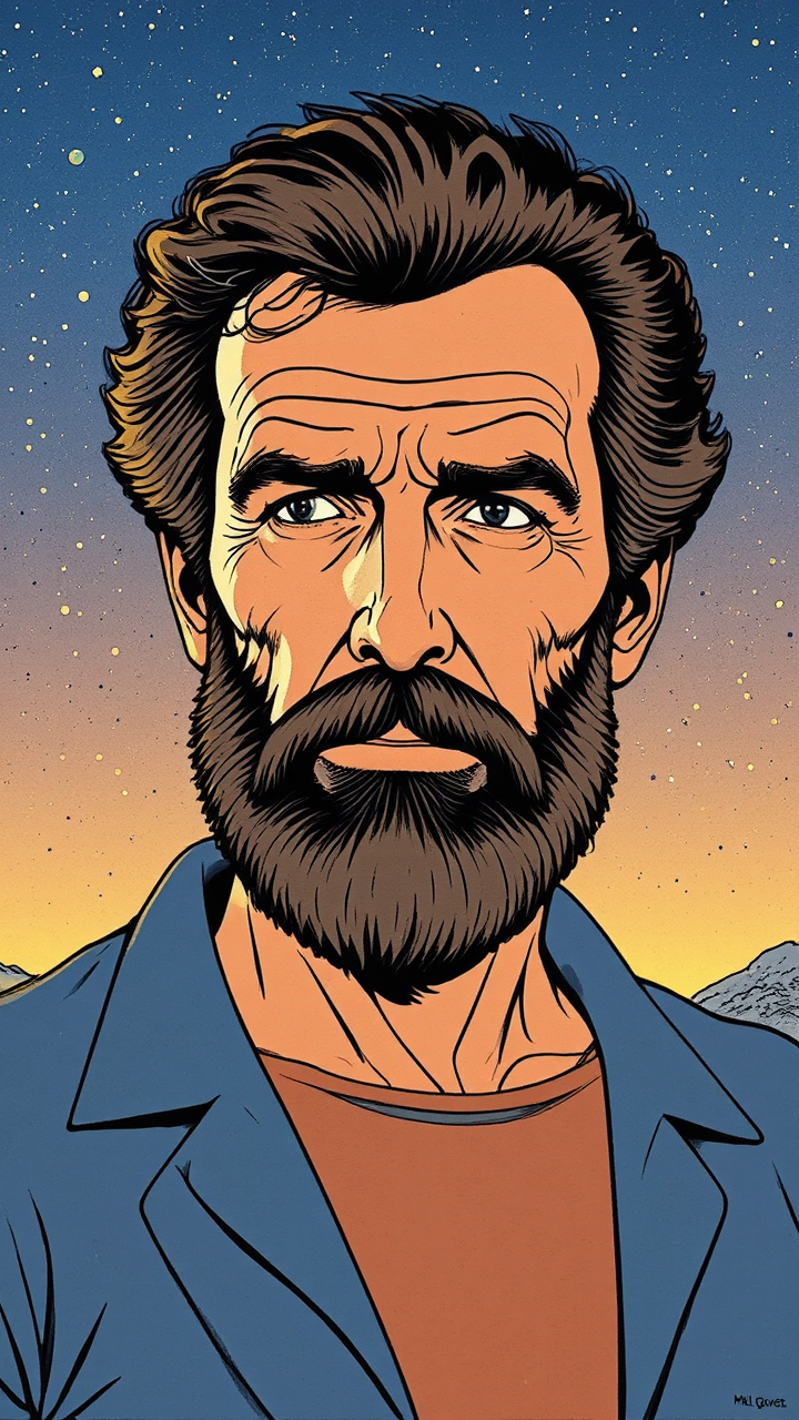 Moebius-style illustration of Mel