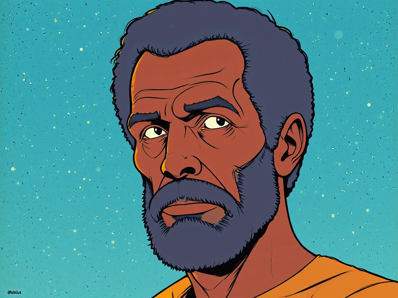 Retro minimalist portrait of