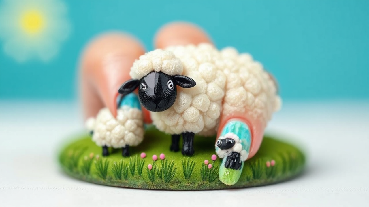 Animated sheep with colorful