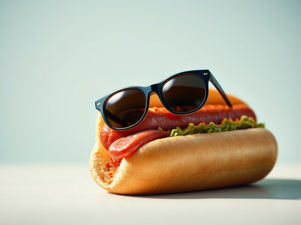A hot dog wearing
