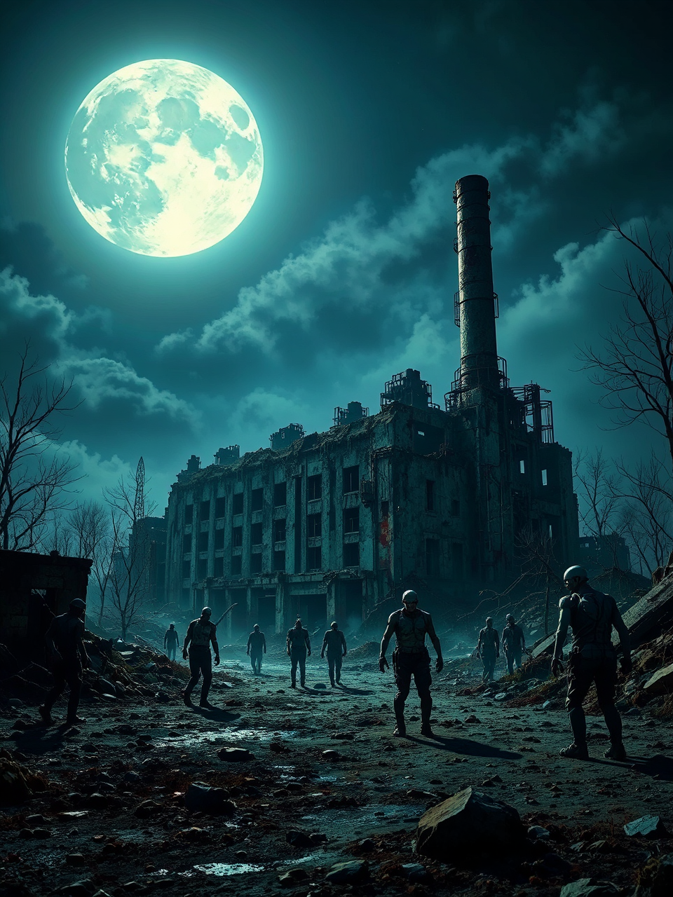 Ruined industrial site at