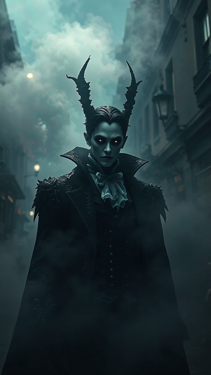 Vampire in Victorian-era city.