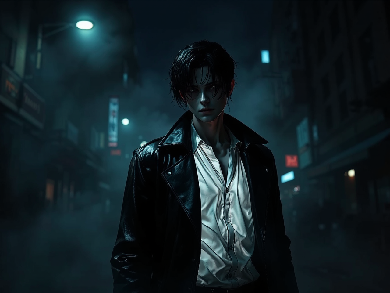 Vampire in dark urban