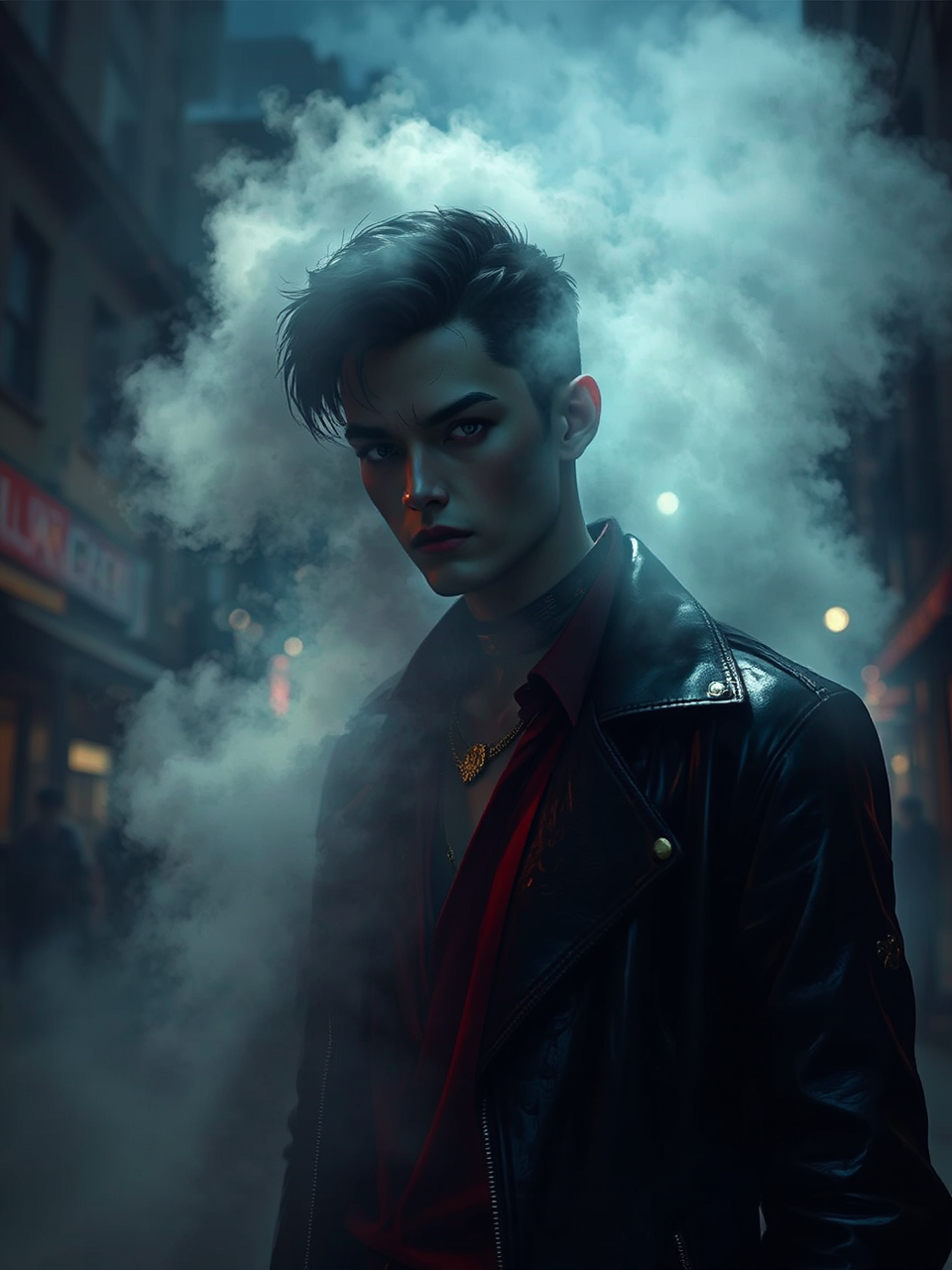 Vampire with black eyes