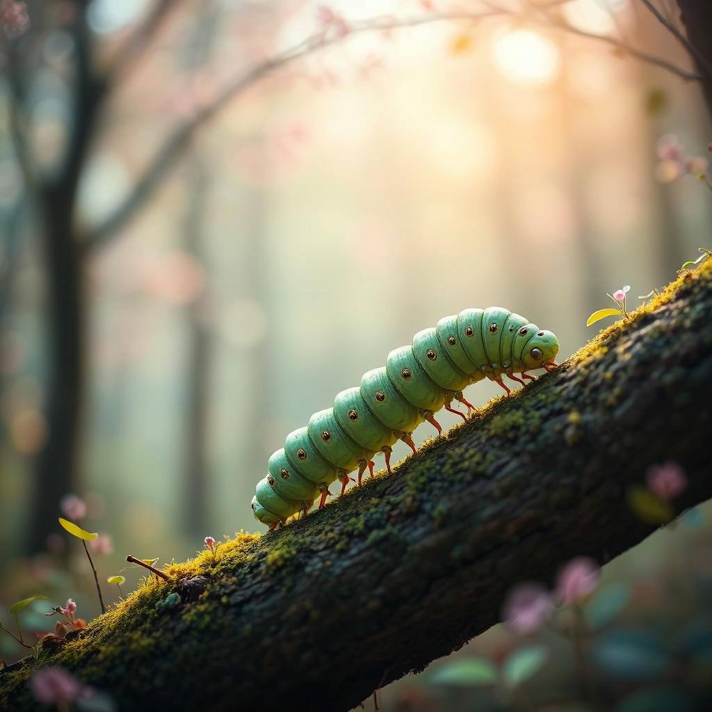 Giant caterpillar on a