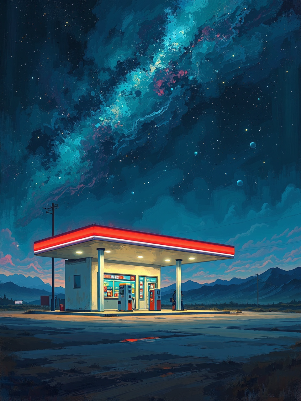 A gas station at