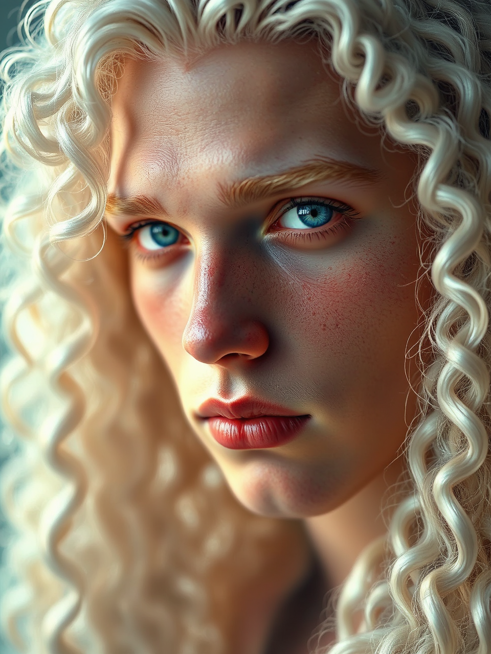 Young albino man with