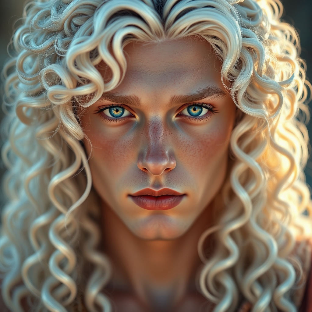 Young albino man with