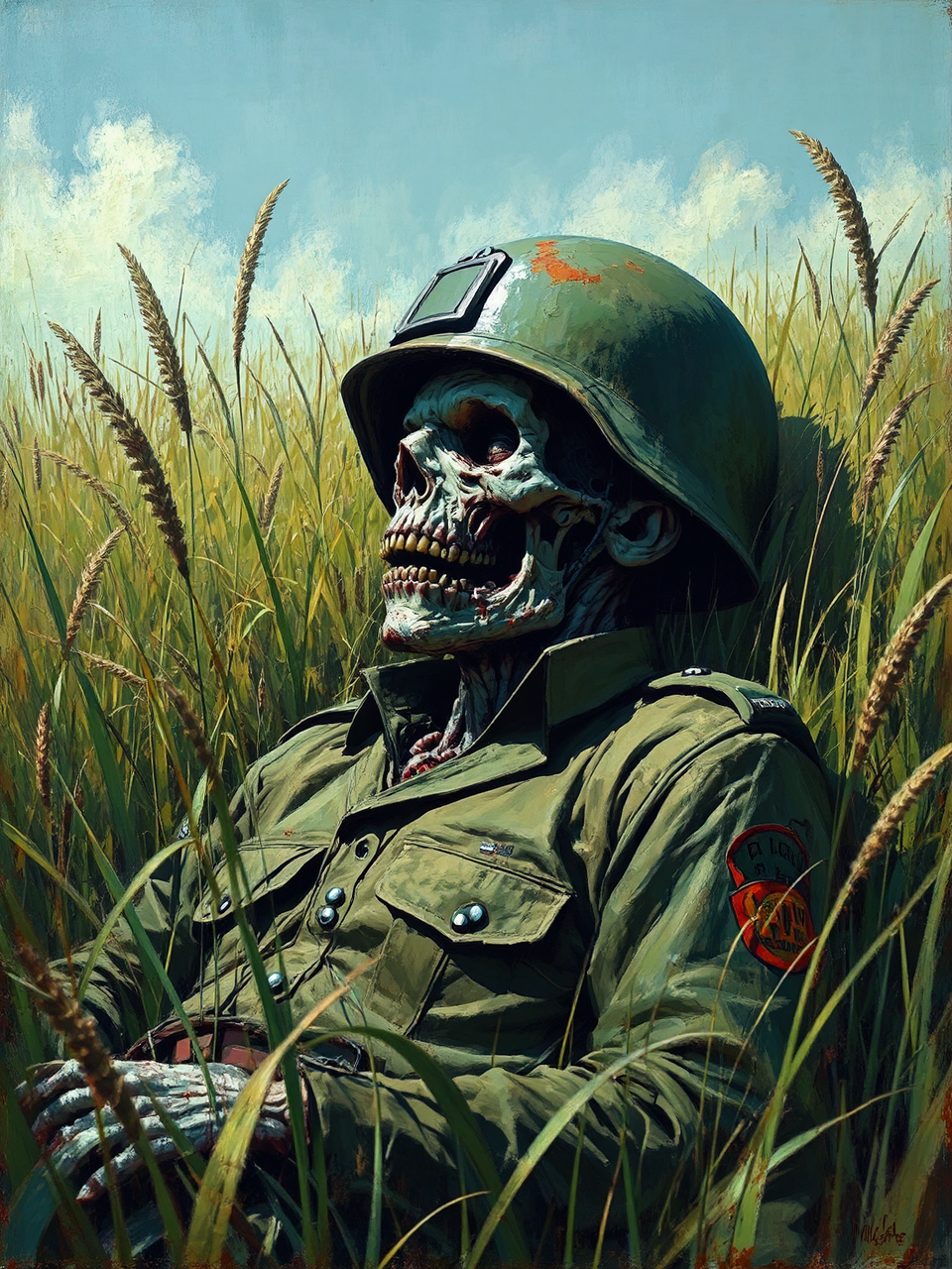 A zombie in military