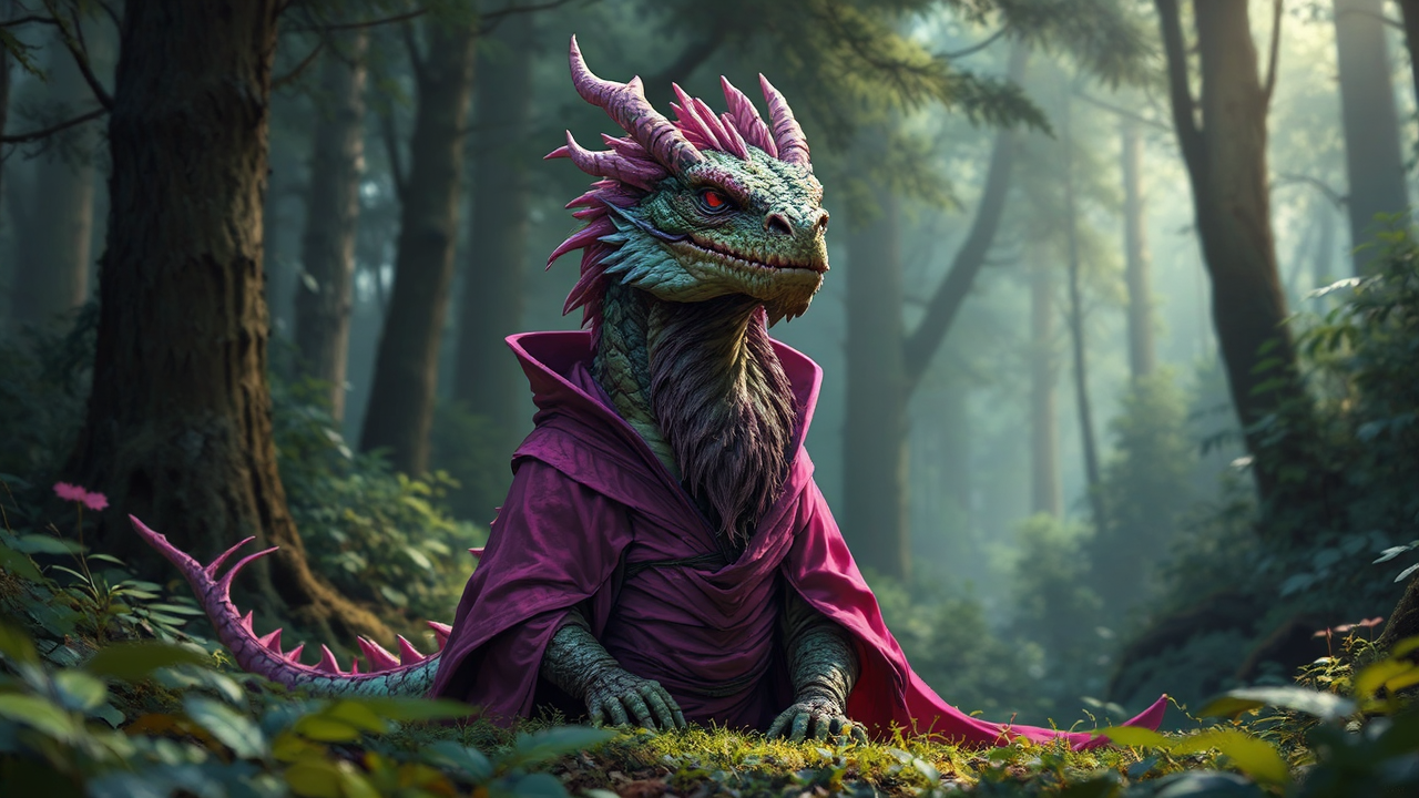 Anthropomorphic bearded dragon in