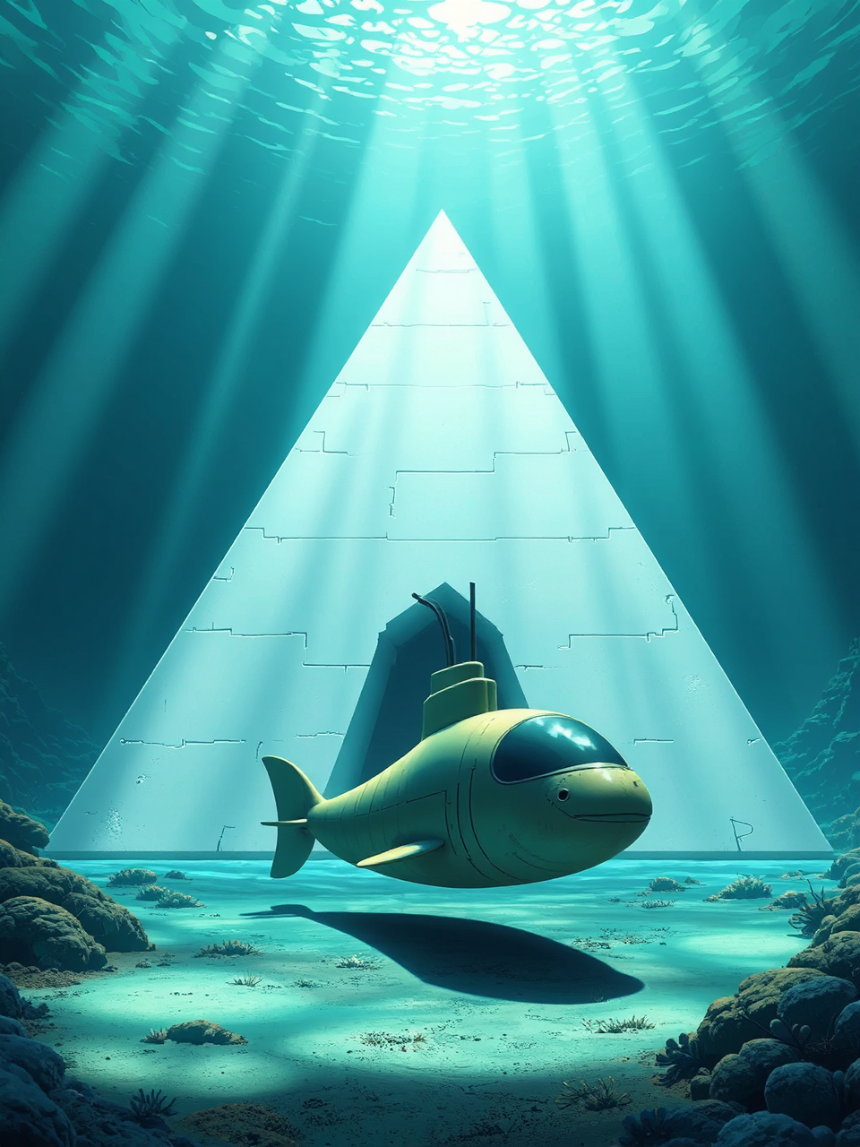 Eel submarine near underwater