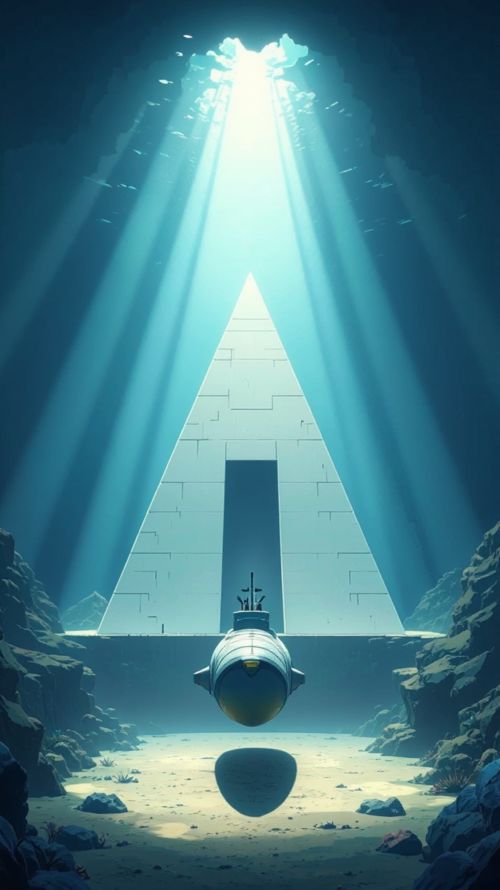 Futuristic submarine near white