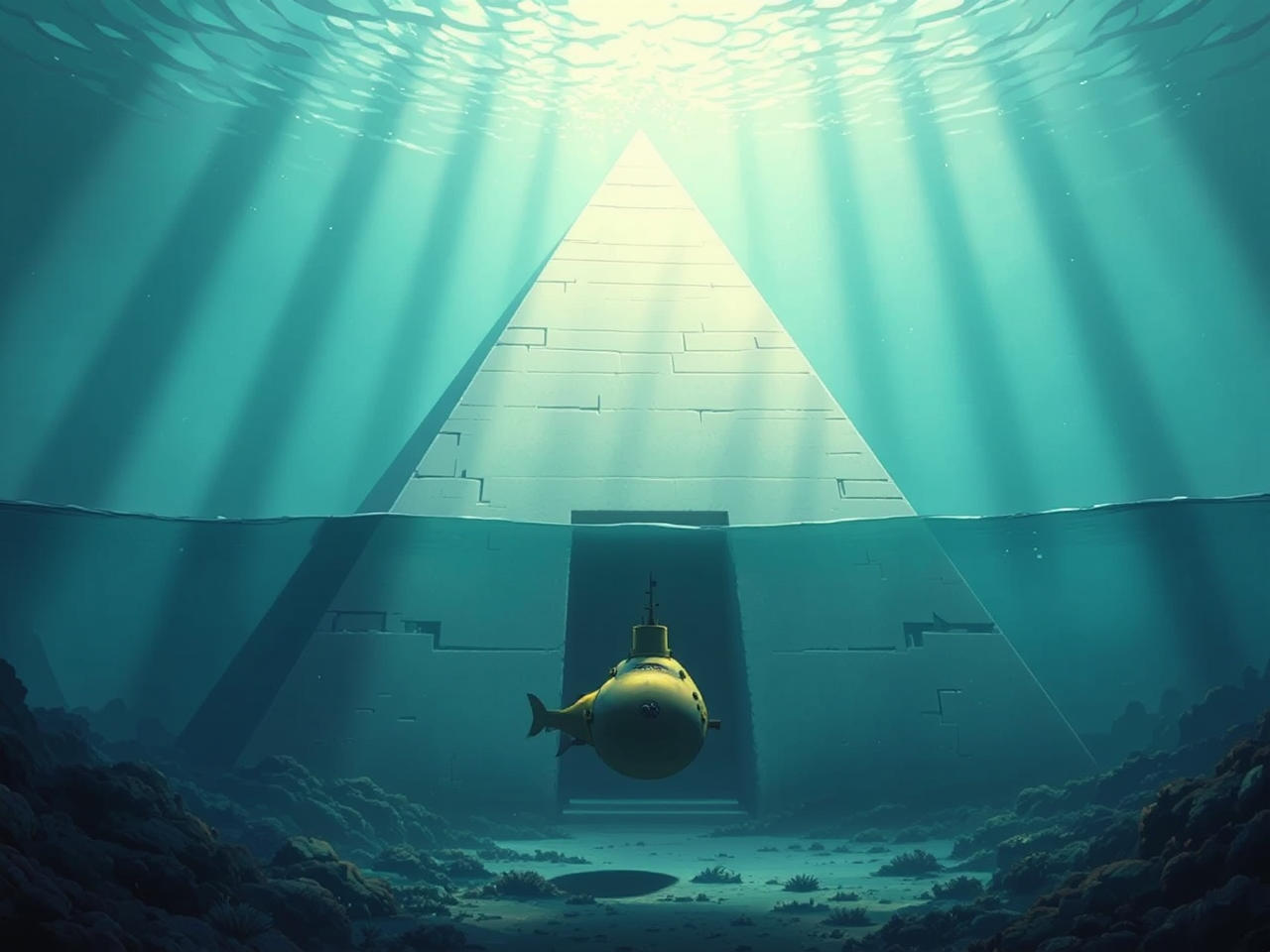 A submarine near an