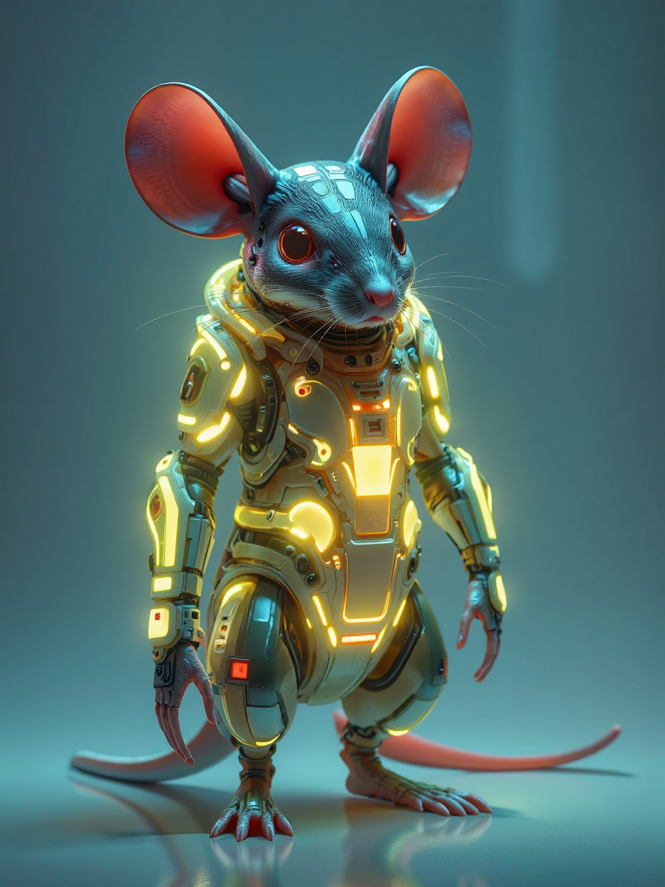 Mouse in sci-fi cyberpunk