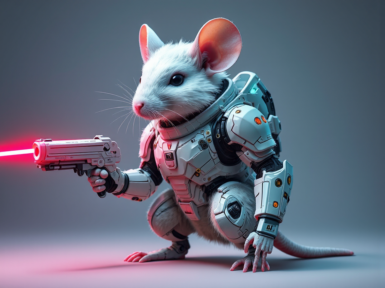 Mouse in sci-fi cyberpunk