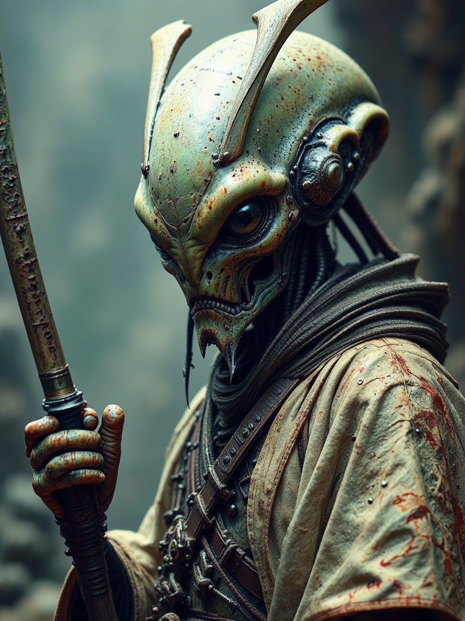 Ancient extraterrestrial warrior figure