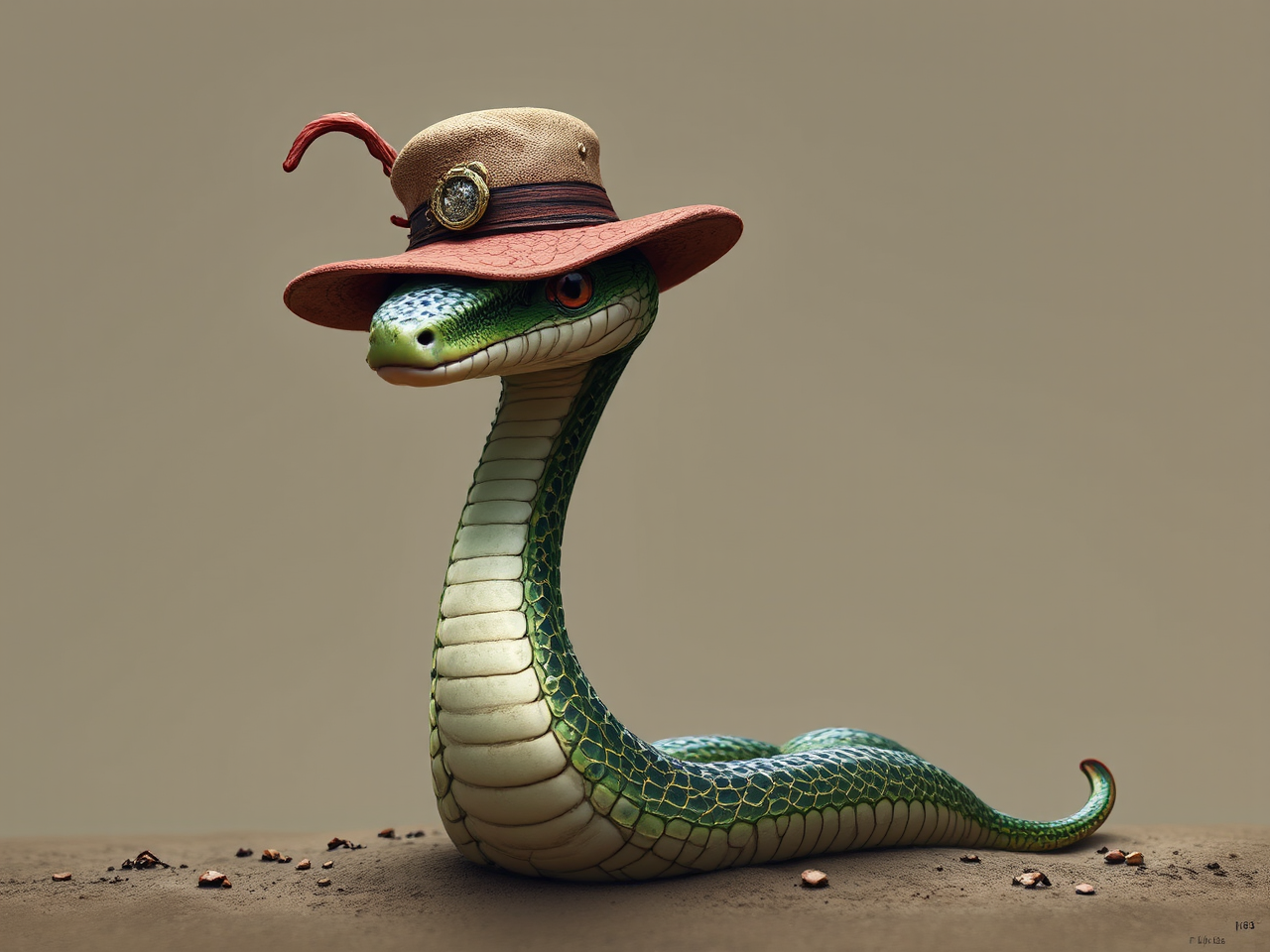 Snake wearing a hat