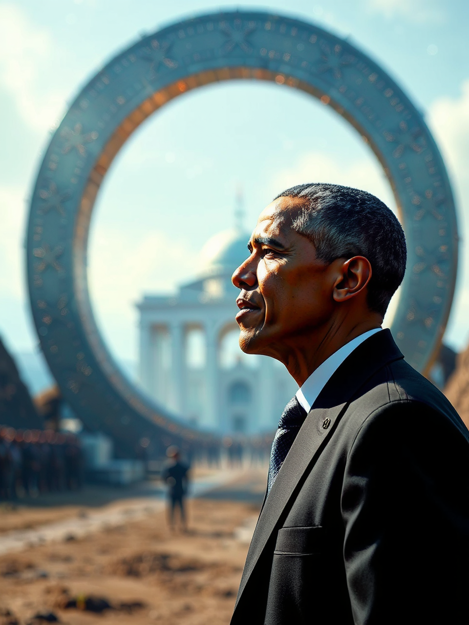 Barack Obama standing in