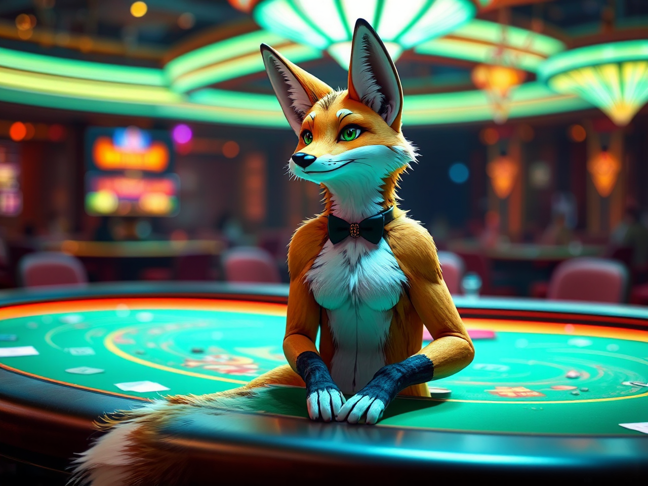 Furry tan fox character