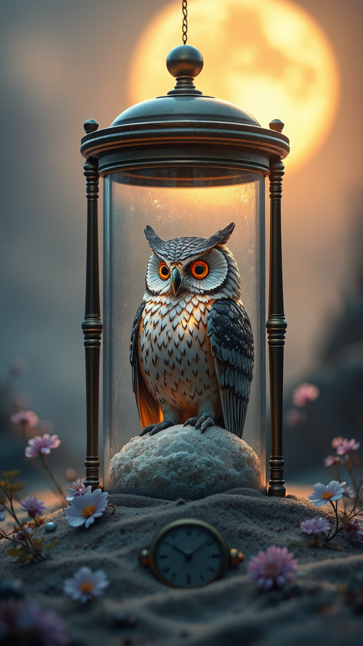 Steampunk owl in a