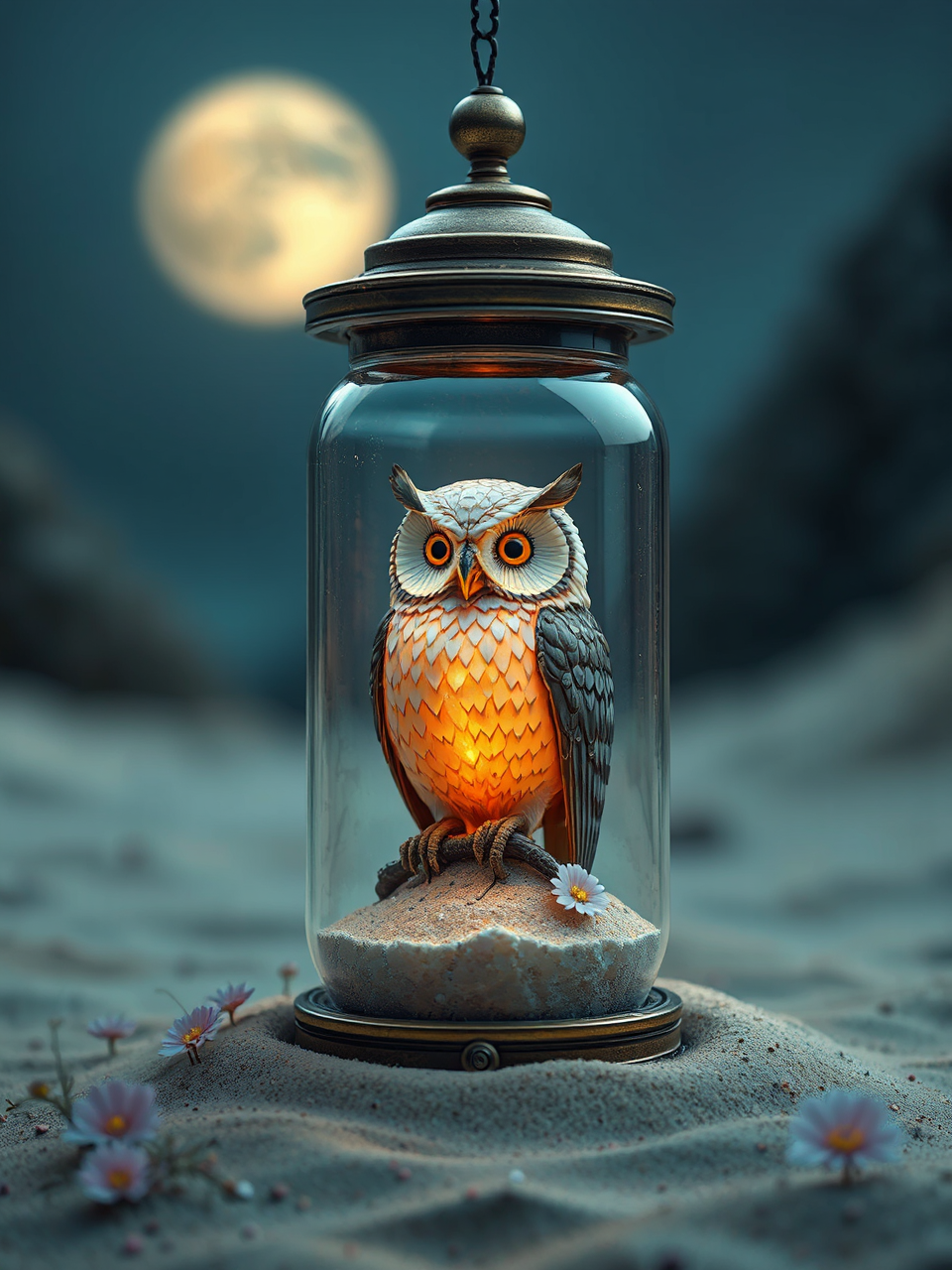 A steampunk owl in