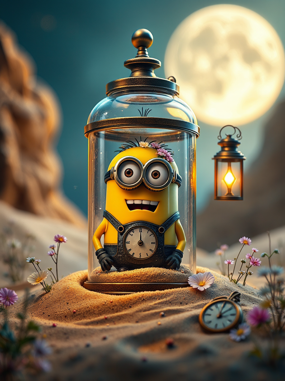 Minion inside a steampunk