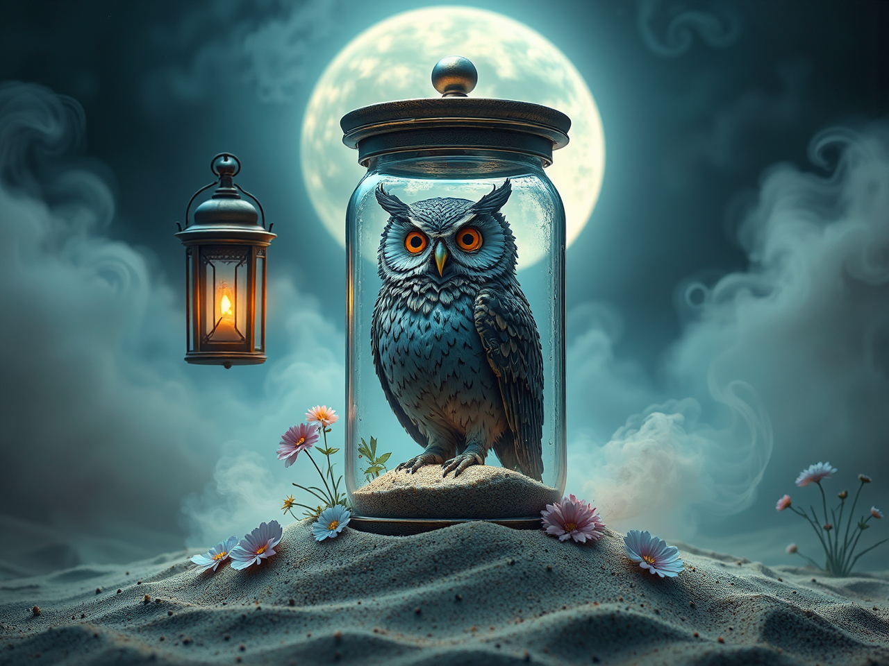 Steampunk owl in a