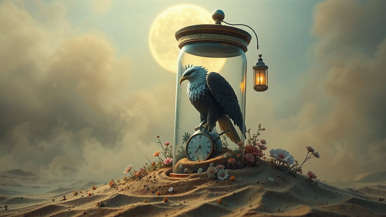 Steampunk eagle in a