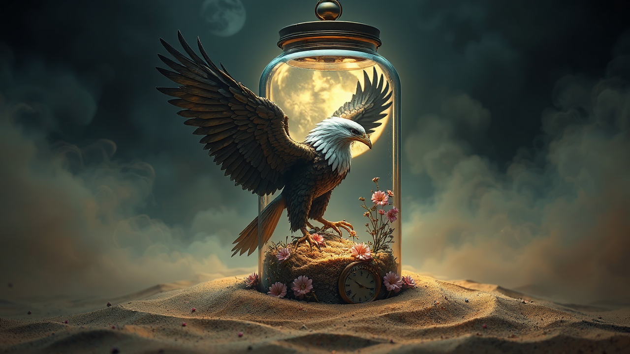 Steampunk eagle in a