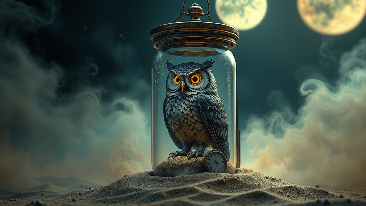 Steampunk owl in a