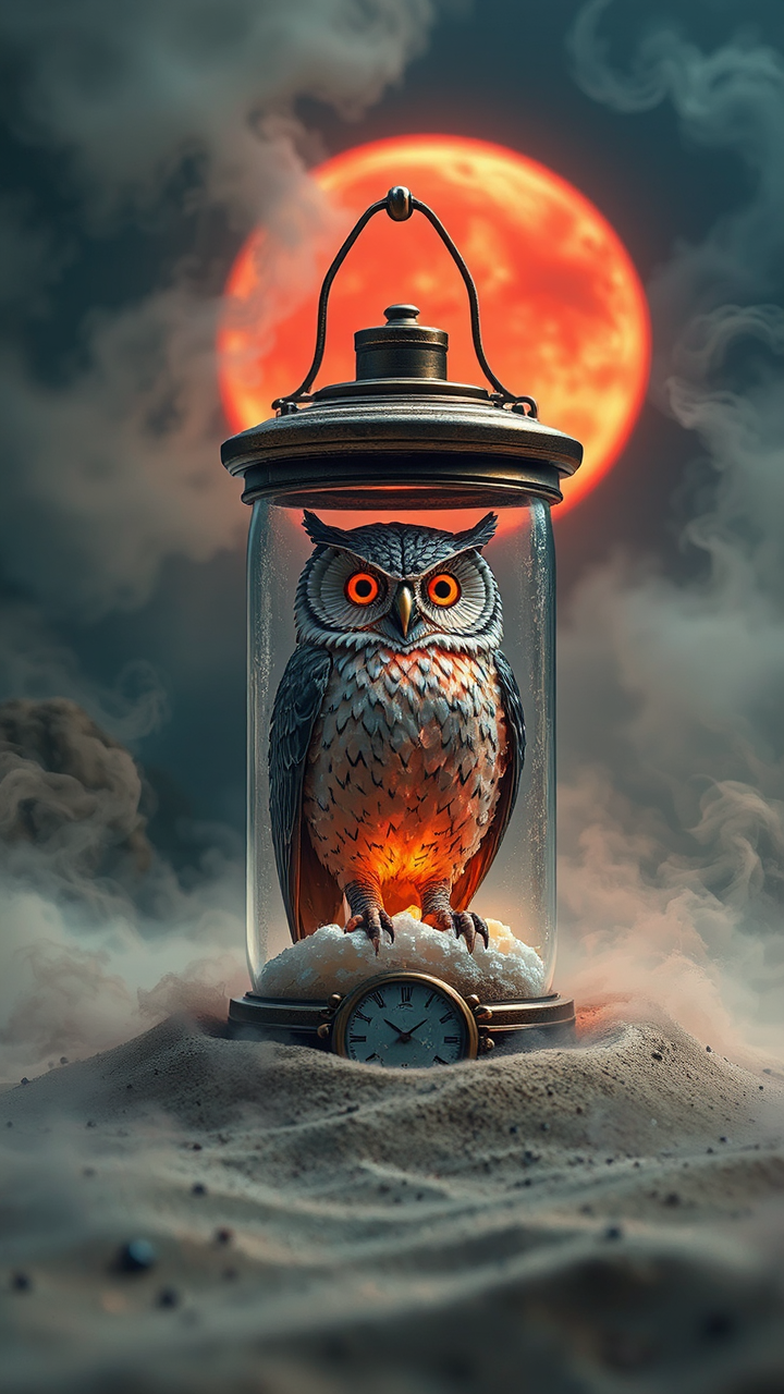 Steampunk owl in a
