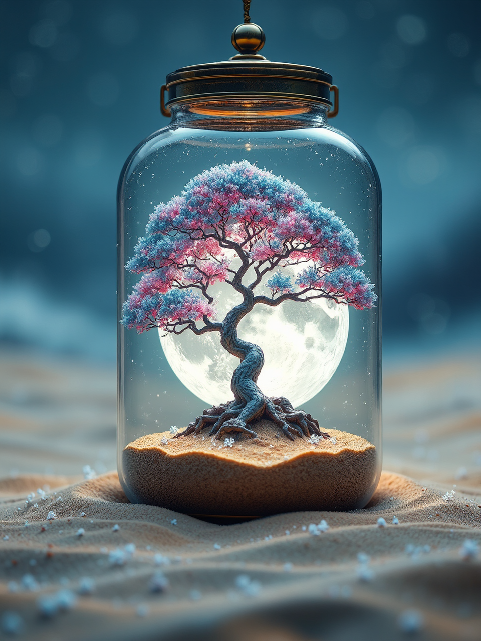 Pink bonsai tree and